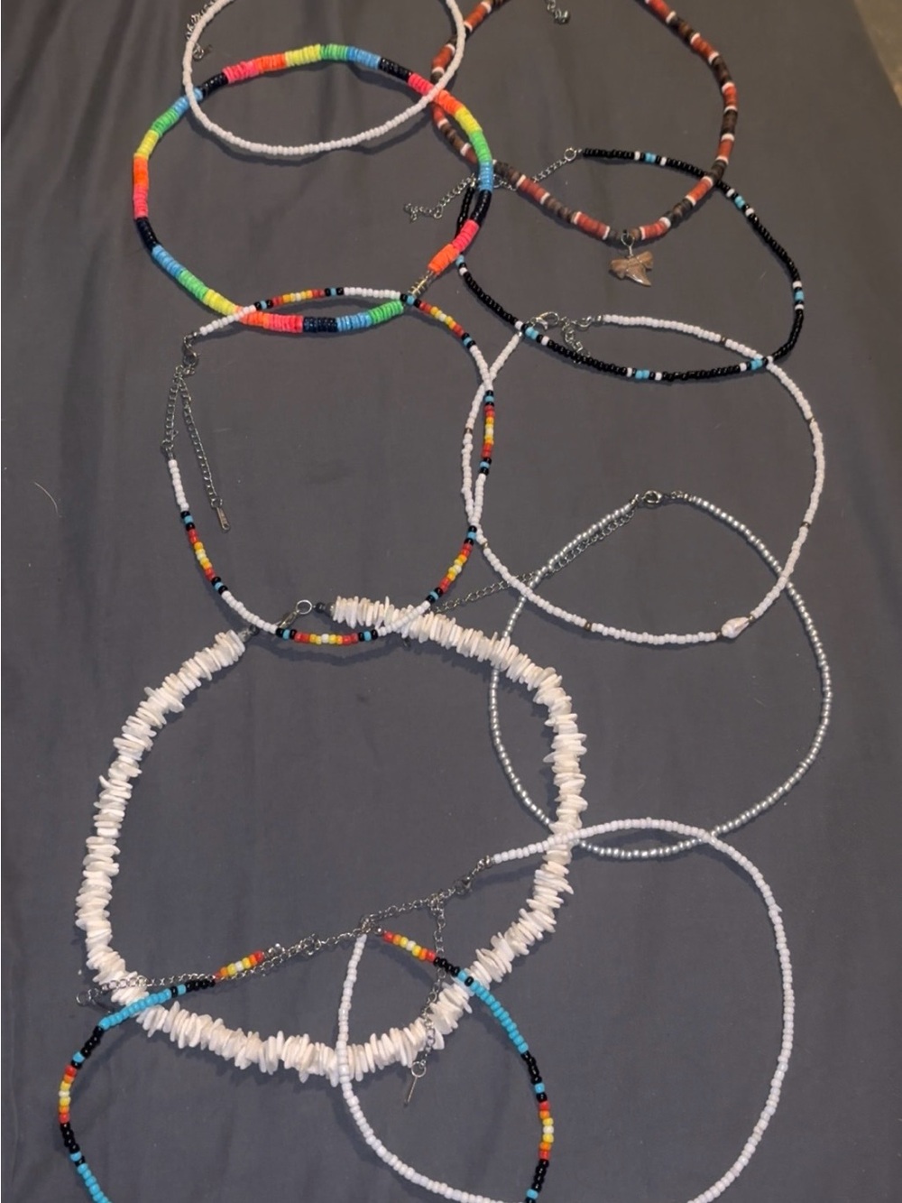 10 multicolor necklace bundle